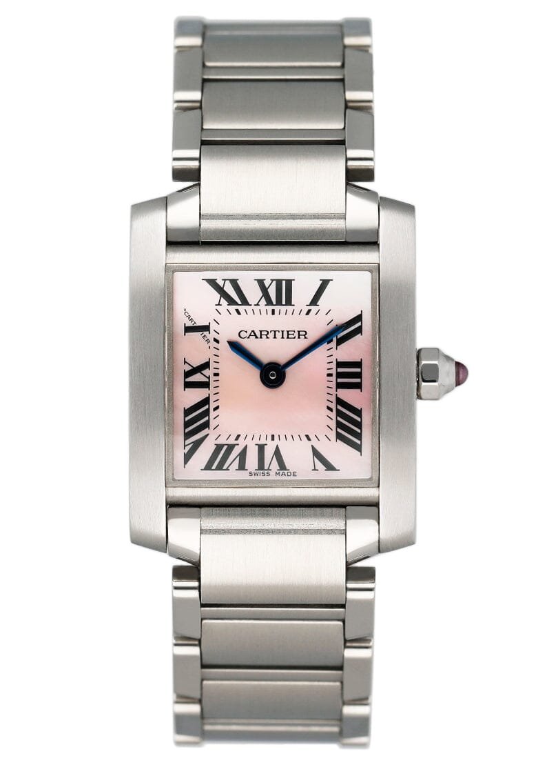 Cartier Tank Francaise W51028Q3 MOP Steel Relógio Feminino