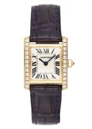 Cartier Tank Francaise WE100151 Diamond 18k ouro amarelo Relógio Feminino Caixa e Documentos