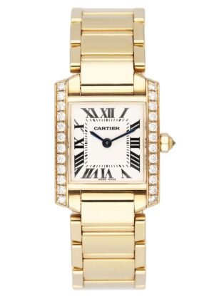 Cartier Tank Francaise WE1001R8 Diamond 18k ouro amarelo Relógio Feminino