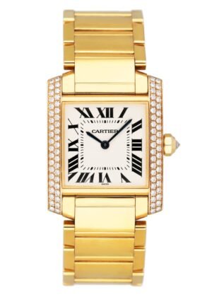 Cartier Tank Francaise WE1008R8 Diamond Midsize Relógio Feminino