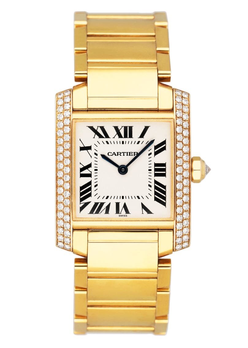 Cartier Tank Francaise WE1008R8 Diamond Midsize Relógio Feminino