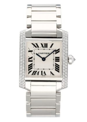 Cartier Tank Francaise WE1009S3 Rhodiumized 18k ouro branco Relógio