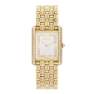 Cartier Tank Louis Paris WA3001A7 Diamond 18k ouro amarelo Relógio Feminino Caixa e Documentos