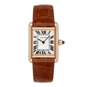 Cartier Tank Louis Small WGTA0010 18k ouro rosa Relógio Feminino Caixa e Documentos