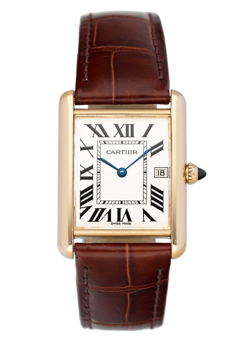 Cartier Tank Louis W1529756 18k ouro amarelo Relógio Masculino Caixa e Documentos