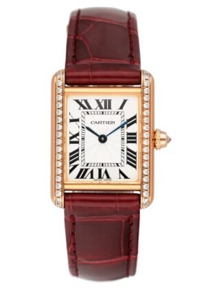 Cartier Tank Louis WJTA0037 Diamond 18k ouro rosa Relógio Feminino