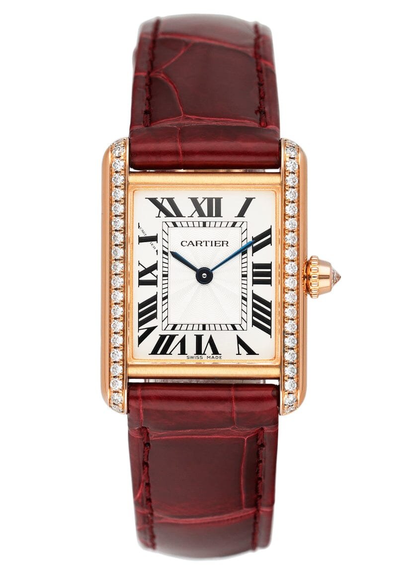 Cartier Tank Louis WJTA0037 Diamond 18k ouro rosa Relógio Feminino