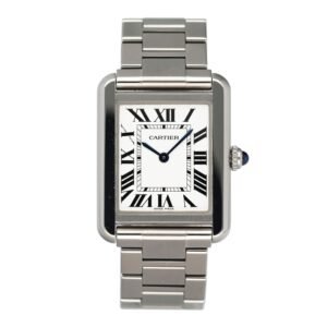 Cartier Tank Solo Small W5200013 mostrador prata Relógio Feminino Caixa e Documentos