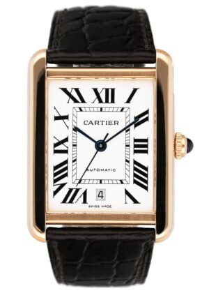 Cartier Tank Solo XL W5200026 18k ouro rosa Relógio Masculino Caixa e Documentos