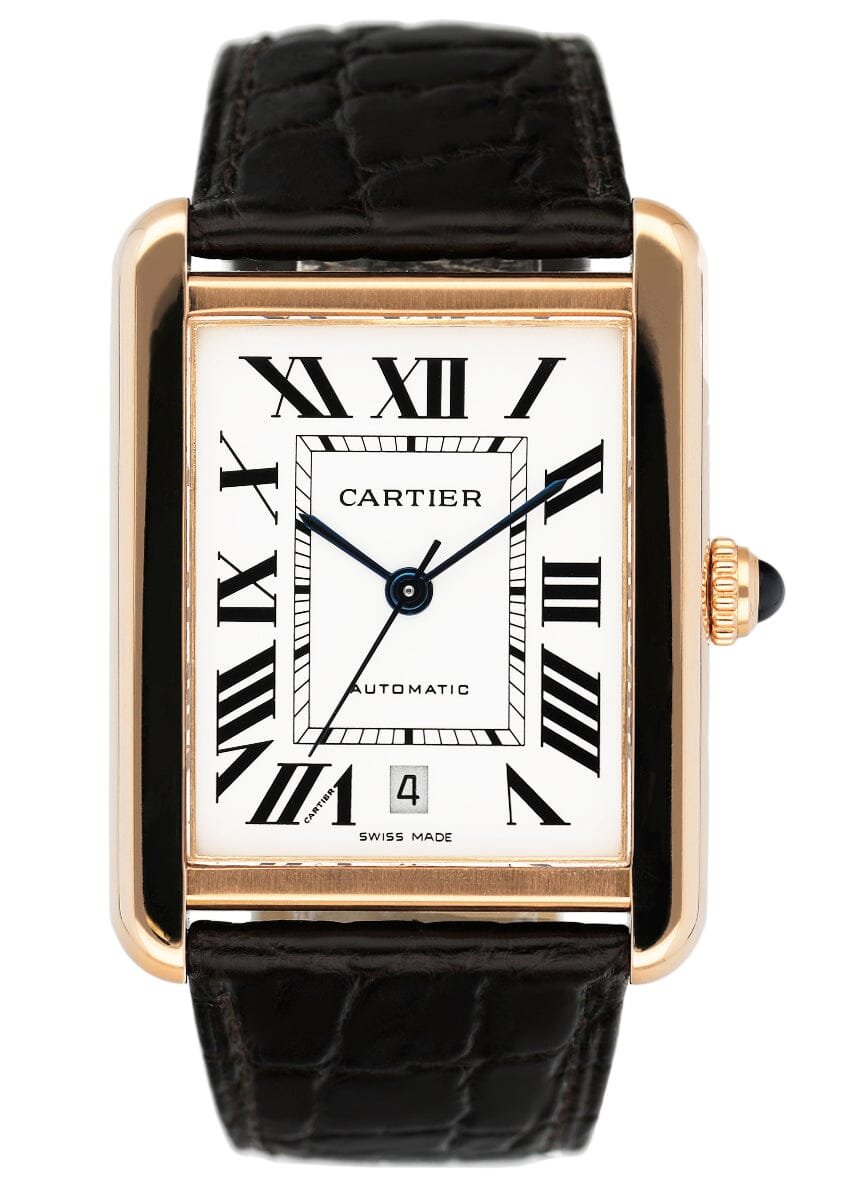 Cartier Tank Solo XL W5200026 18k ouro rosa Relógio Masculino Caixa e Documentos