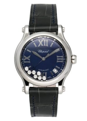 Chopard Happy Sport 278559-3008 mostrador azul Relógio Feminino Caixa e Documentos