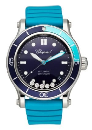 Chopard Happy Sport 278587-3001 mostrador azul Relógio Feminino Caixa e Documentos