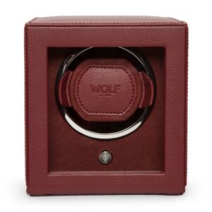 Cub Single Relógio Winder with Cover - Bordeaux