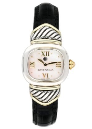 David Yurman MOP 14K Gold Sterling Silver Relógio Feminino