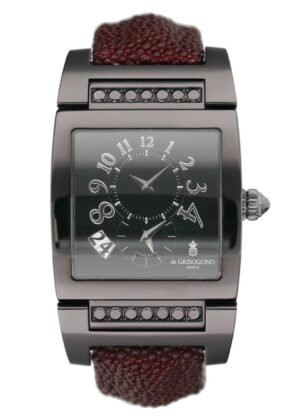 De Grisogono UNO duplo fuso horário (Dual Time) mostrador preto Relógio Feminino