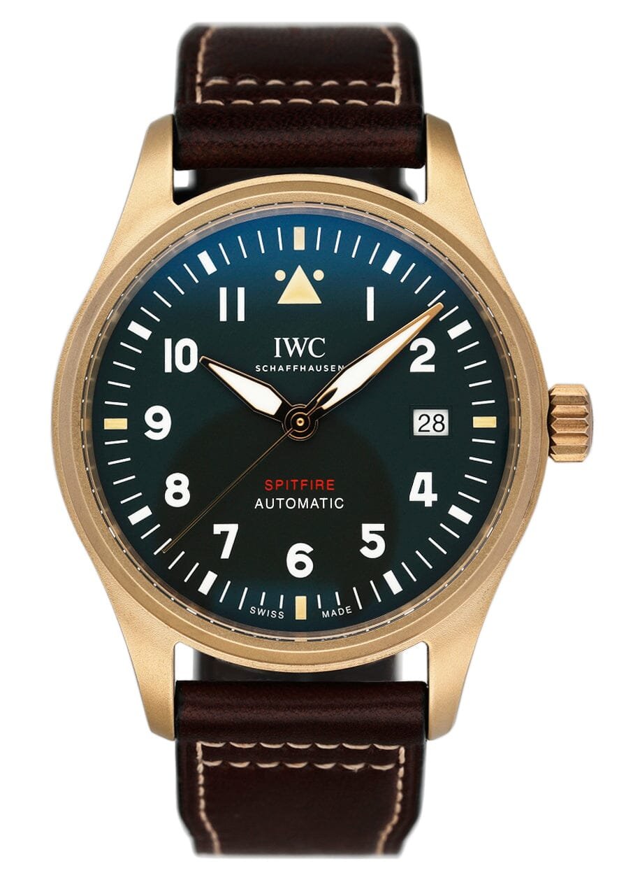 IWC Pilot Spitfire IW326802 Green Dial Relógio Masculino