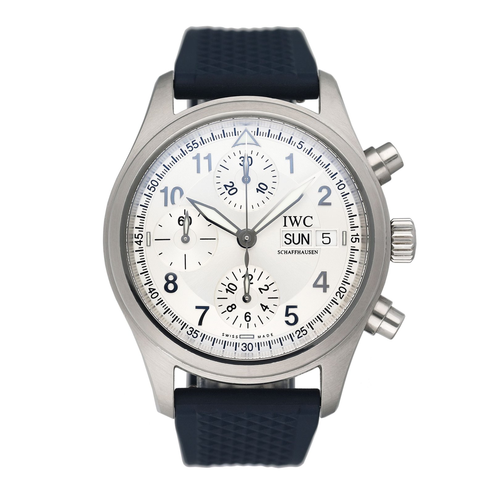 IWC Pilot Spitfire IW370623 Chronograph aço inoxidável Relógio Masculino