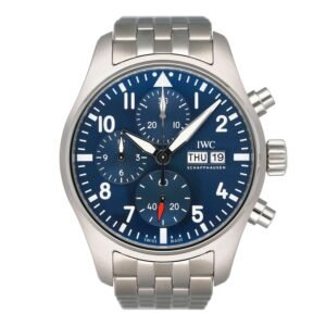 IWC Pilot's IW388102 Chronograph 41 mostrador azul Relógio Masculino Caixa e Documentos