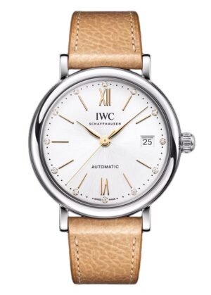 IWC Portofino Automatic 37 IW458601 Diamond mostrador prata Relógio Feminino