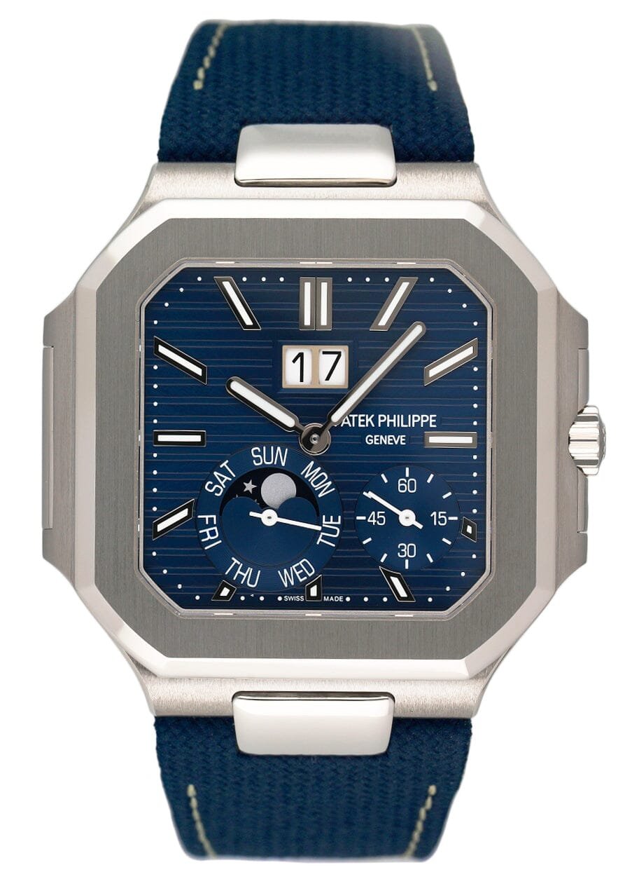 Patek Philippe Cubitus 5822P mostrador azul Relógio Masculino Caixa e Documentos