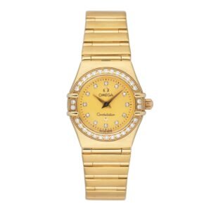 Omega Constellation 1167.75.00 mostrador champagne Relógio Feminino Caixa e Documentos