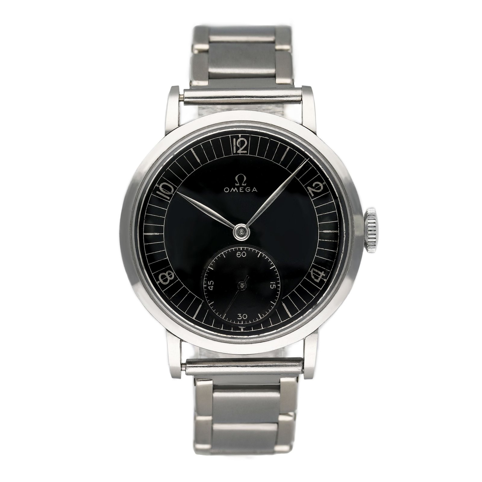 Omega Vintage mostrador preto Relógio Masculino