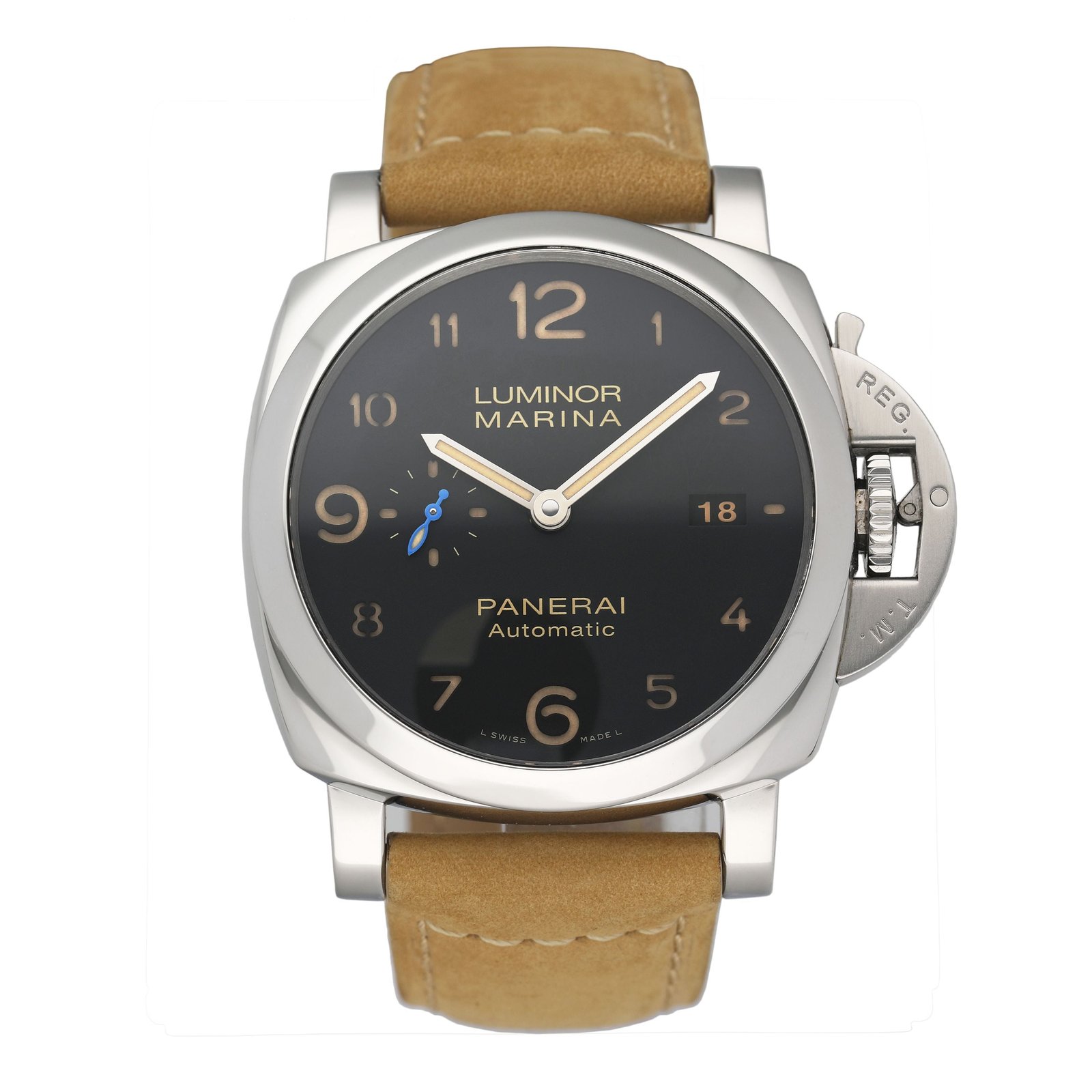 Panerai Luminor 1950 3 Days PAM01359 mostrador preto Relógio Masculino Caixa e Documentos