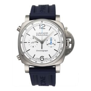 Panerai Luminor Chrono PAM01218 mostrador branco Relógio Masculino With Box