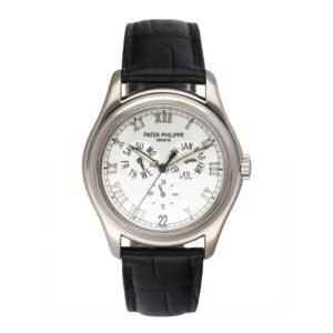 Patek Philippe Annual Calendar 5035G mostrador prata Relógio Masculino