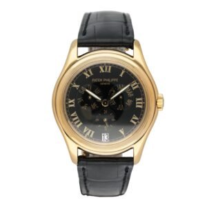 Patek Philippe Annual Calendar 5035J mostrador preto Relógio Masculino