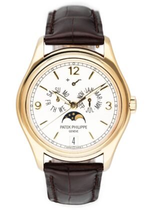 Patek Philippe Annual Calendar 5146J Cream Dial Relógio Masculino Caixa e Documentos
