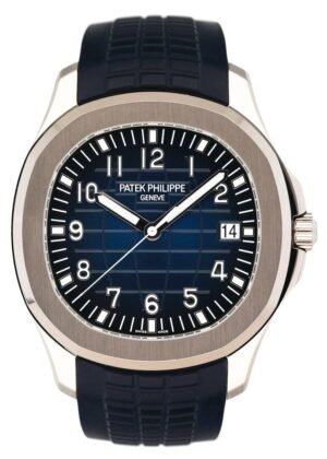 Patek Philippe Aquanaut 5168G-001 mostrador azul Relógio Masculino Caixa e Documentos