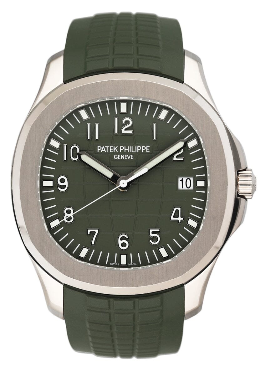 Patek Philippe Aquanaut 5168G-010 Green Dial Relógio Masculino Caixa e Documentos