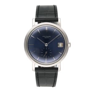 Patek Philippe Calatrava 3445G mostrador azul Relógio Masculino