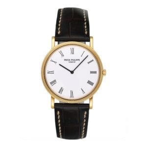 Patek Philippe Calatrava 3520DJ mostrador branco Relógio Masculino com Documentos