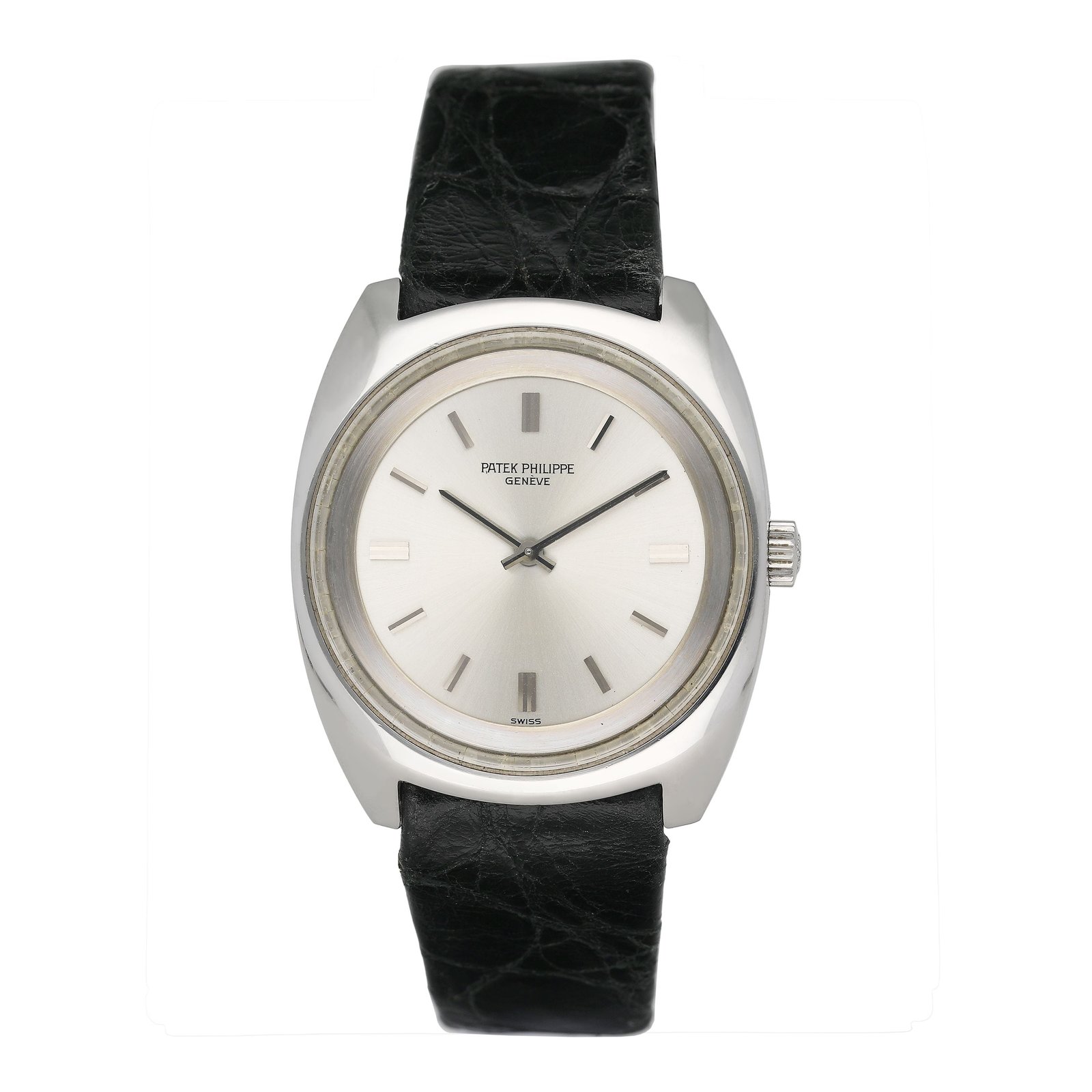 Patek Philippe Calatrava 3579-1 mostrador prata Steel Relógio Masculino