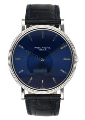 Patek Philippe Calatrava 3588/1G mostrador azul Relógio Masculino