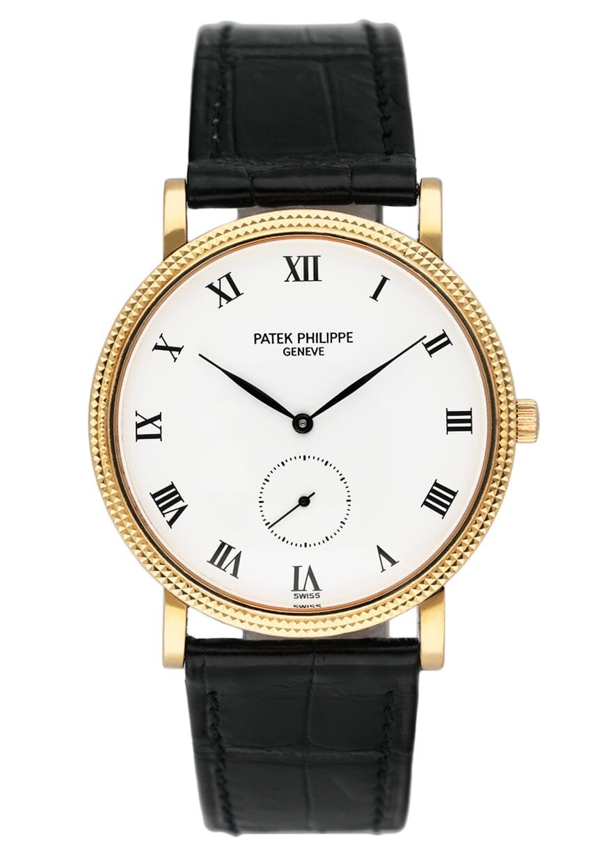 Patek Philippe Calatrava 3919J-001 mostrador branco Relógio Masculino com Documentos