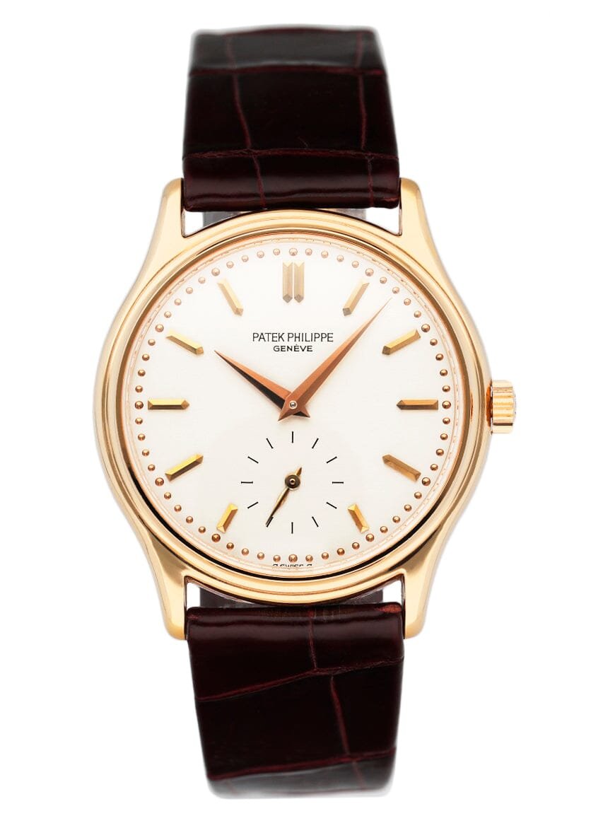 Patek Philippe Calatrava 3923 mostrador prata 18k ouro rosa Relógio Masculino Caixa e Documentos