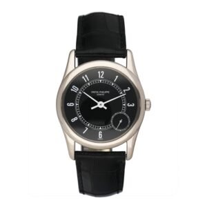 Patek Philippe Calatrava 5000G mostrador preto Relógio Masculino