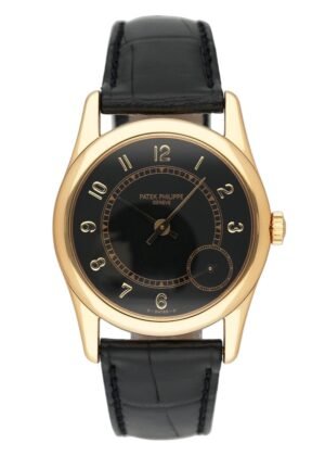 Patek Philippe Calatrava 5000J mostrador preto Relógio Masculino