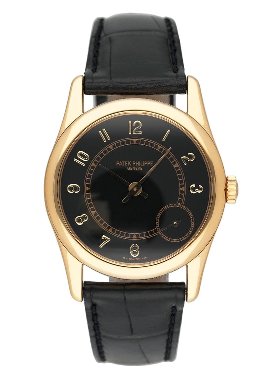 Patek Philippe Calatrava 5000J mostrador preto Relógio Masculino