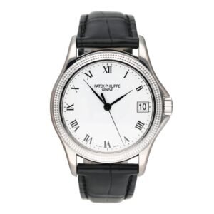 Patek Philippe Calatrava 5117G 18k ouro branco Relógio Masculino com Documentos