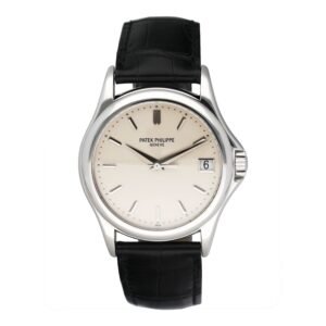Patek Philippe Calatrava 5127G mostrador prata Relógio Masculino Caixa e Documentos