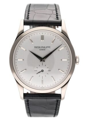 Patek Philippe Calatrava 5196G 18k ouro branco Relógio Masculino Caixa e Documentos