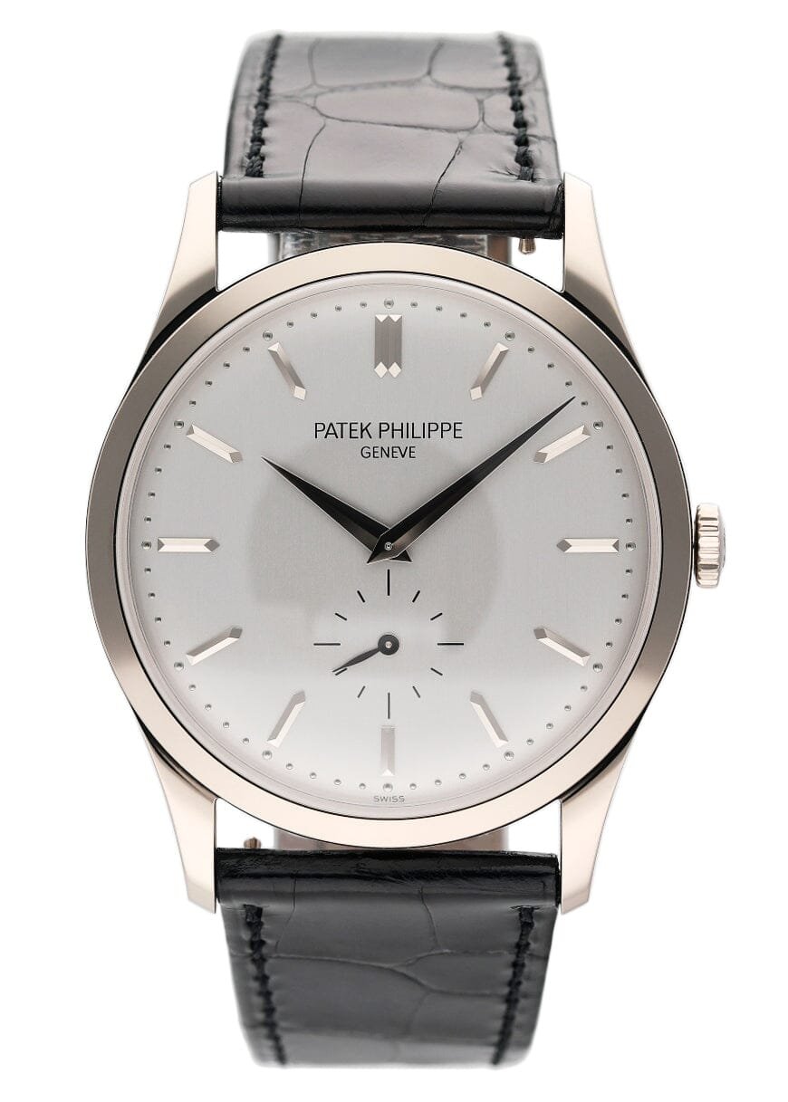 Patek Philippe Calatrava 5196G 18k ouro branco Relógio Masculino Caixa e Documentos