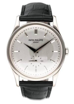 Patek Philippe Calatrava 5196G 18k ouro branco Relógio Masculino Caixa e Documentos