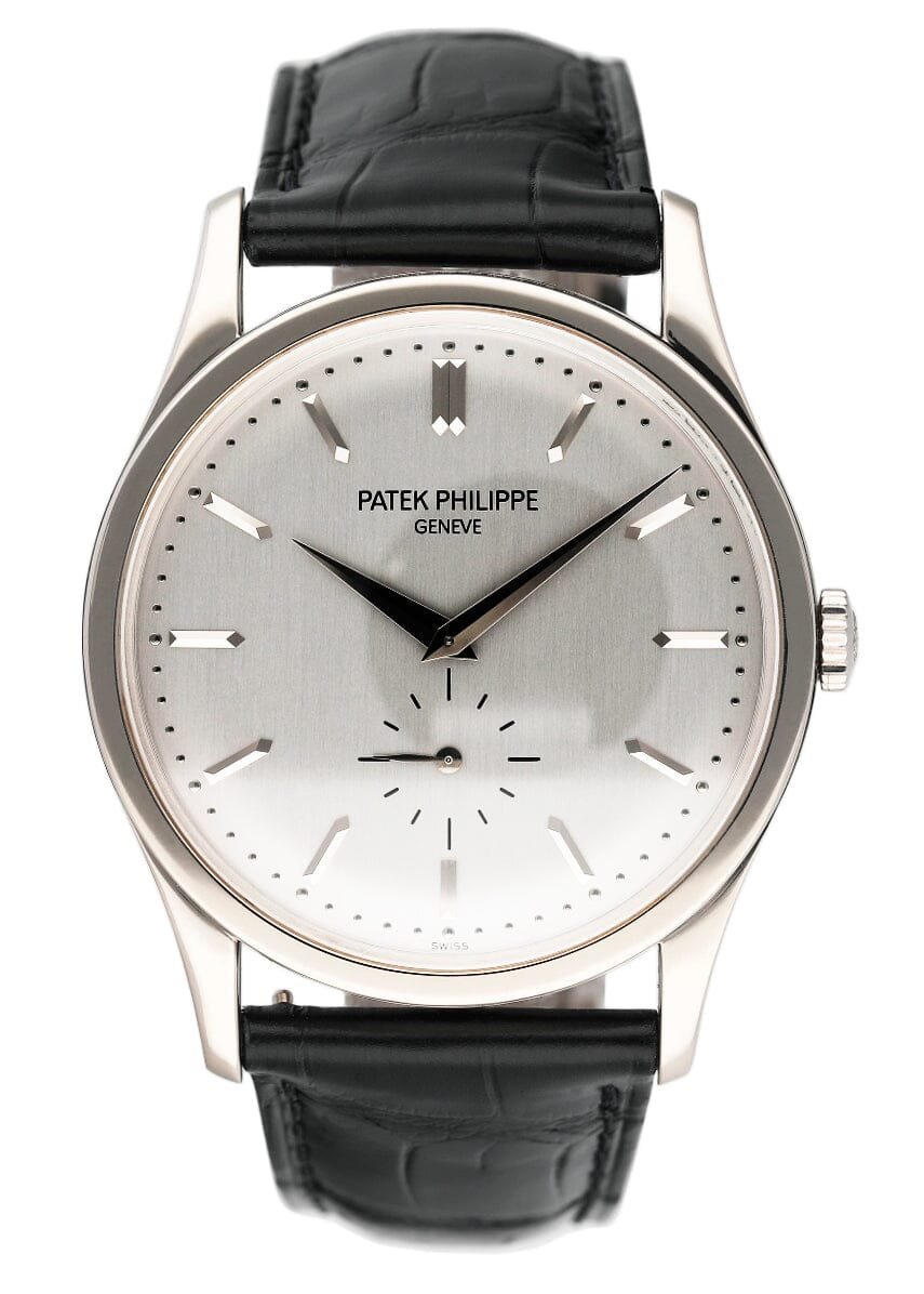 Patek Philippe Calatrava 5196G 18k ouro branco Relógio Masculino Caixa e Documentos
