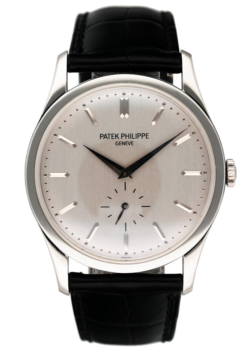 Patek Philippe Calatrava 5196G 18k ouro branco Relógio Masculino com Documentos