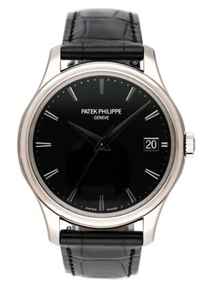 Patek Philippe Calatrava 5227G mostrador preto Relógio Masculino Caixa e Documentos